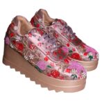 Elegant Embroidered Bridal Shoes – Pink Floral Design - Image 4