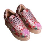 Elegant Embroidered Bridal Shoes – Pink Floral Design - Image 3